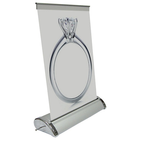Mini 8" Retractable Banner Stand w/ Free Single Sided Graphic Print - SKU #6213-8