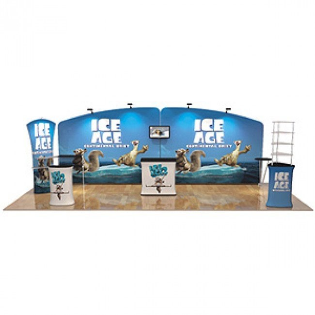 iWave Booth Display 10Ft x 20Ft w/ Free Dye Sub Graphics - SKU #1020AD