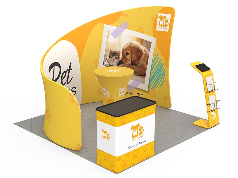 iWave Booth Display 10Ft x 10Ft w/ Free Dye Sub Graphics - SKU #11BL