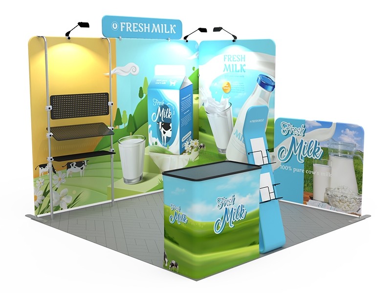 iWave Booth Display 10Ft x 10Ft w/ Free Dye Sub Graphics - SKU #11BO