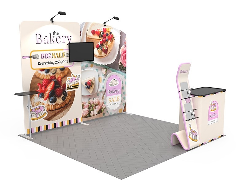 iWave Booth Display 10Ft x 10Ft w/ Free Dye Sub Graphics - SKU #11BA1