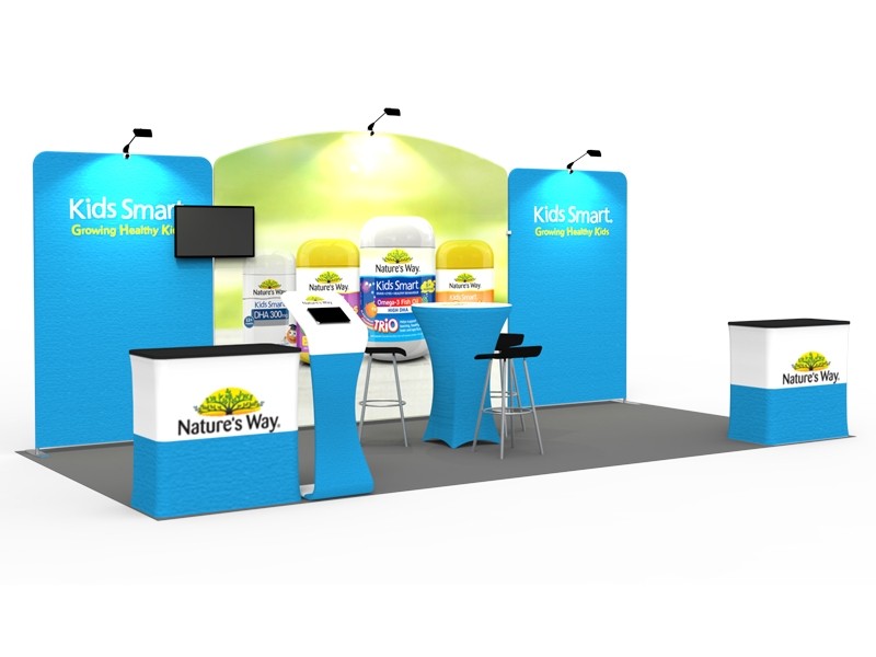 iWave Booth Display 10Ft x 20Ft w/ Free Dye Sub Graphics - SKU #12B1