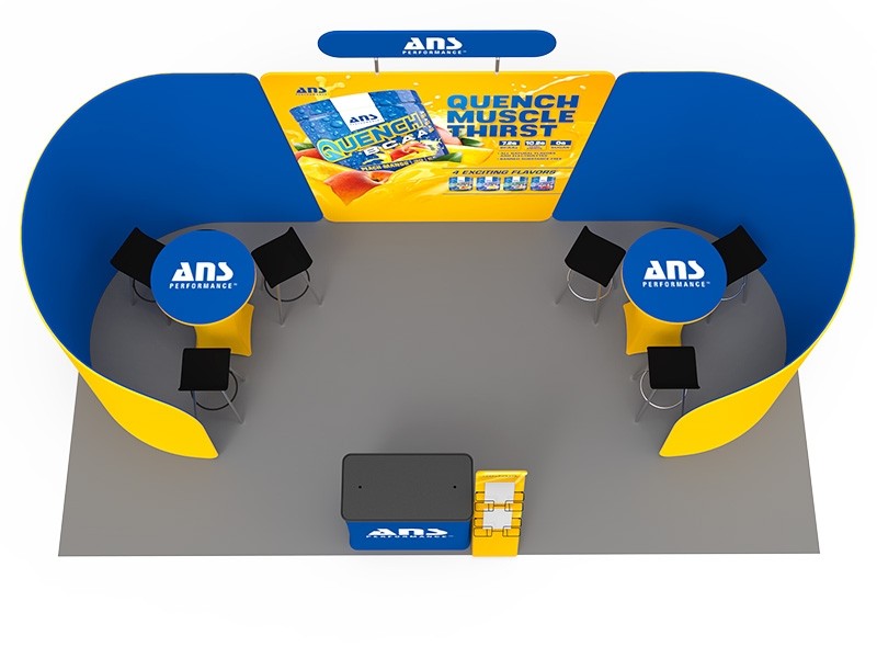 iWave Booth Display 10Ft x 20Ft w/ Free Dye Sub Graphics - SKU #12B9