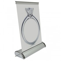 Mini 8" Retractable Banner Stand w/ Free Single Sided Graphic Print - SKU #6213-8