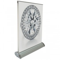 Mini 12" Retractable Banner Stand w/ Free Double Sided Graphic Prints - SKU #6224-12