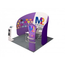 iWave Booth Display 10Ft x 10Ft w/ Free Dye Sub Graphics - SKU #11BK