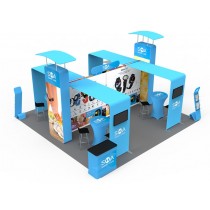 iWave Booth Display 20Ft x 20Ft w/ Free Dye Sub Graphics - SKU #22B3