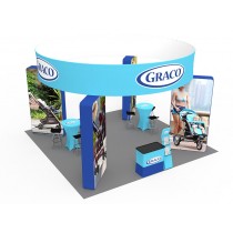 iWave Booth Display 20Ft x 20Ft w/ Free Dye Sub Graphics - SKU #22B4