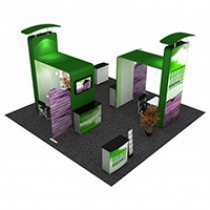 iWave Booth Display 20Ft x 20Ft w/ Free Dye Sub Graphics - SKU #22W-003
