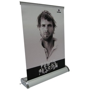 Mini 12" Retractable Banner Stand w/ Free Single Sided Graphic Print - SKU #6214-12