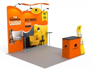 iWave Booth Display 10Ft x 10Ft w/ Free Dye Sub Graphics - SKU #11BR