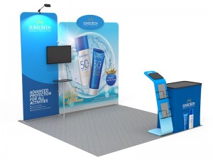 iWave Booth Display 10Ft x 10Ft w/ Free Dye Sub Graphics - SKU #11B14