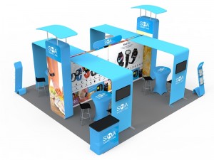 iWave Booth Display 20Ft x 20Ft w/ Free Dye Sub Graphics - SKU #22B3