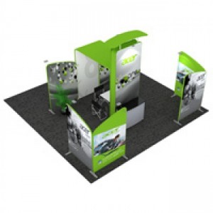 iWave Booth Display 20Ft x 20Ft w/ Free Dye Sub Graphics - SKU #22W-005
