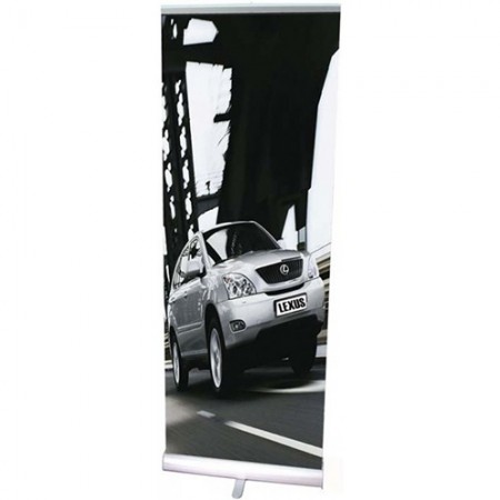 Premium Retractable Banner Stand 33.5" w/ Free Double Sided Graphic Print - SKU #6125-33.5